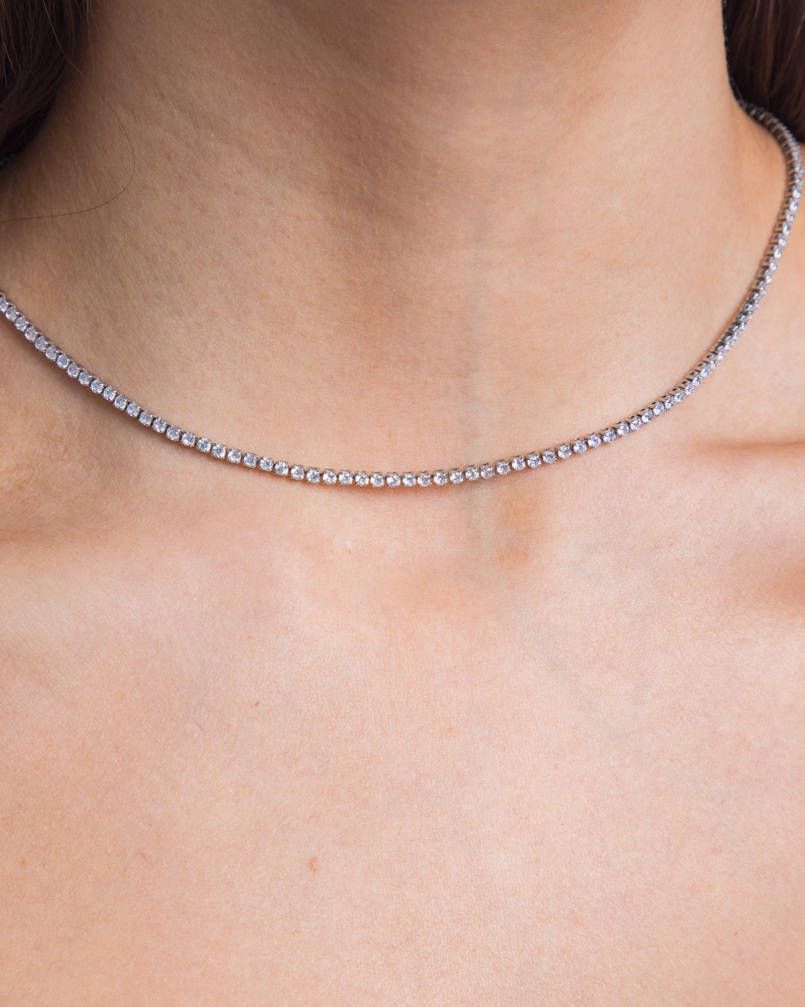 Silver Tennis Necklace