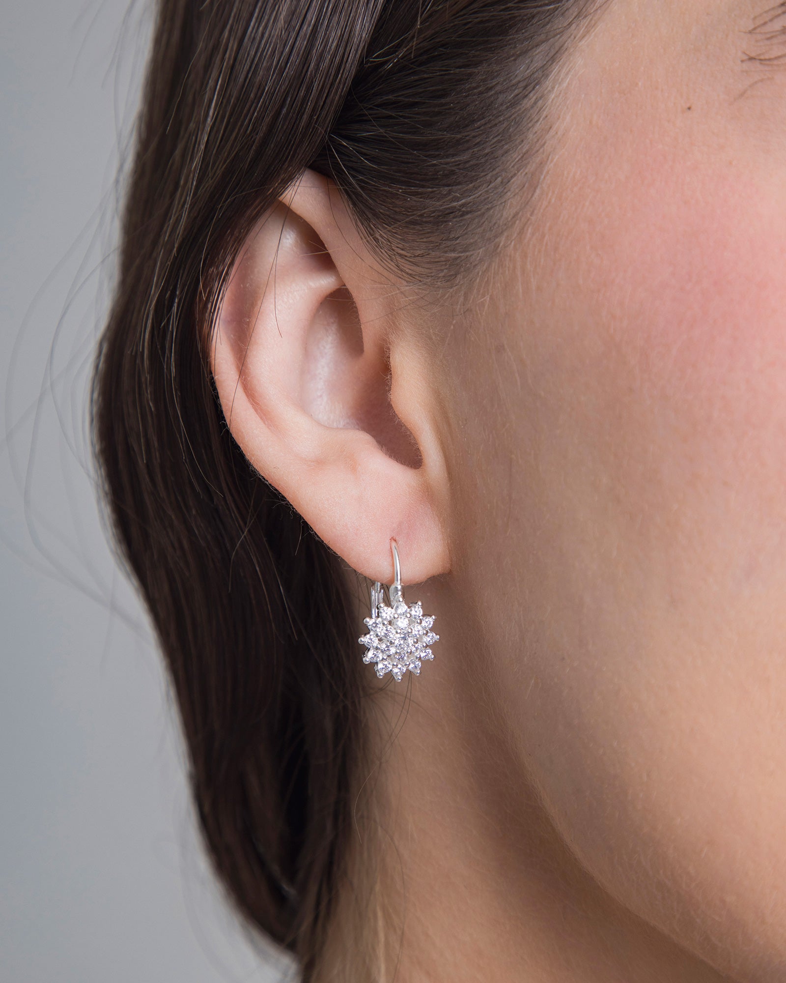 Silver Gem Hoops 925