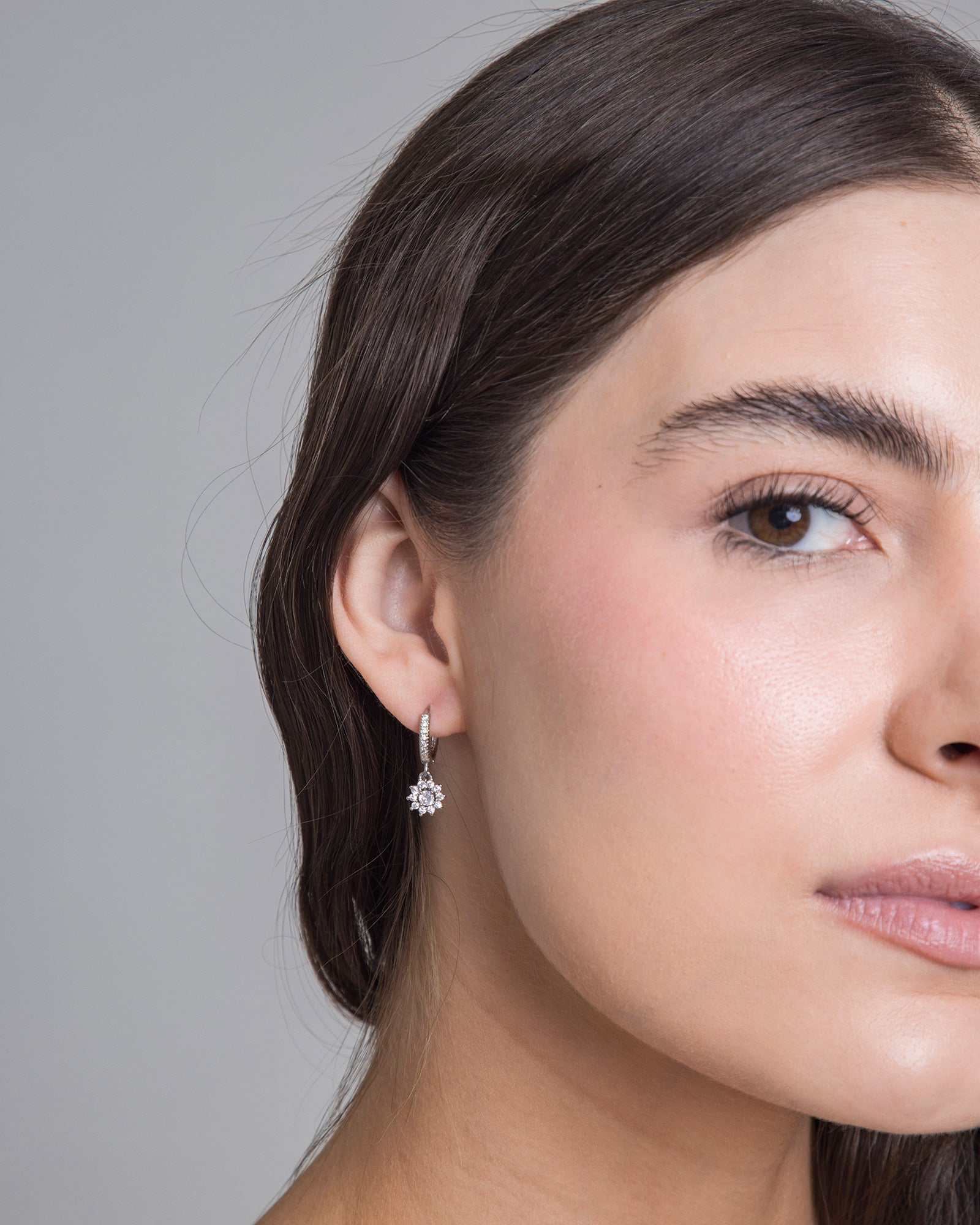 Silver Stardust Hoops