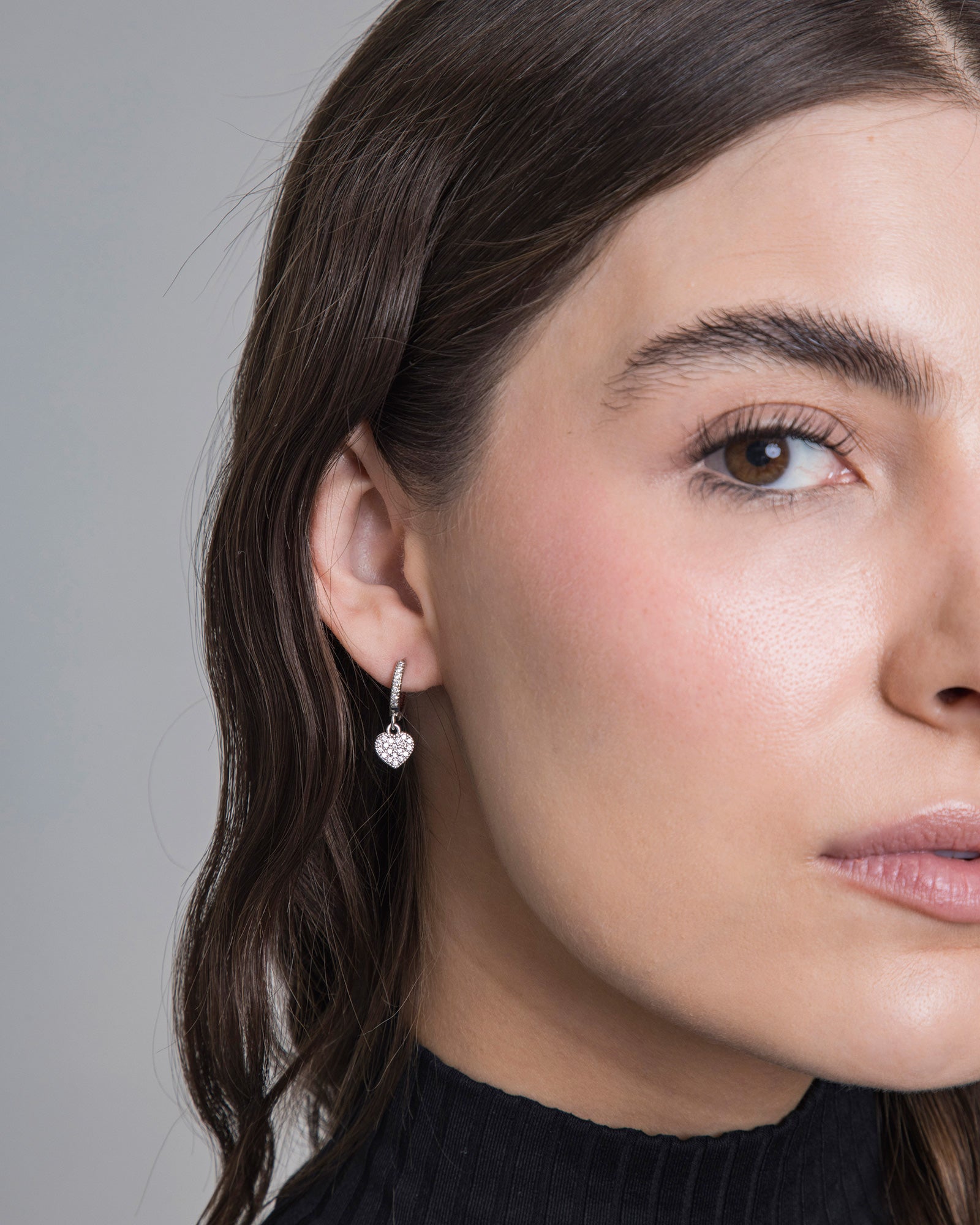 Heart Crystal Hoops