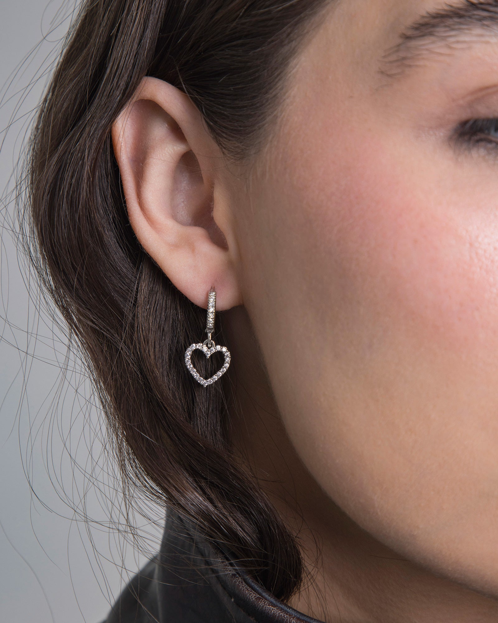 Heart Zircon Hoops