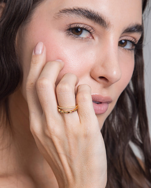 Double Zircon Ring