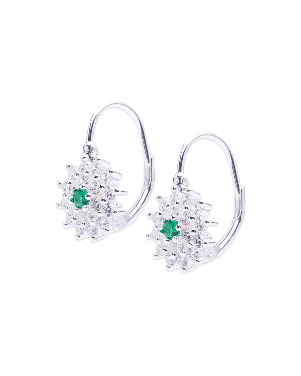 Emerald Gem Hoops 925