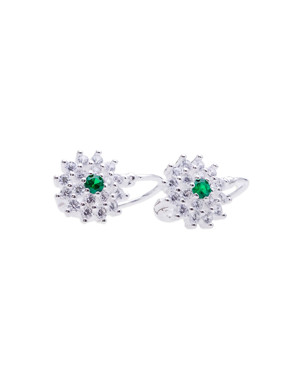 Emerald Gem Hoops 925