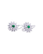 Emerald Gem Hoops 925