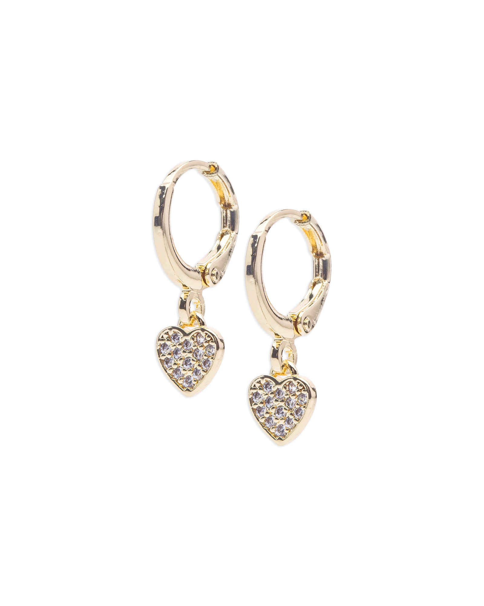 Zircon Hearted Hoops