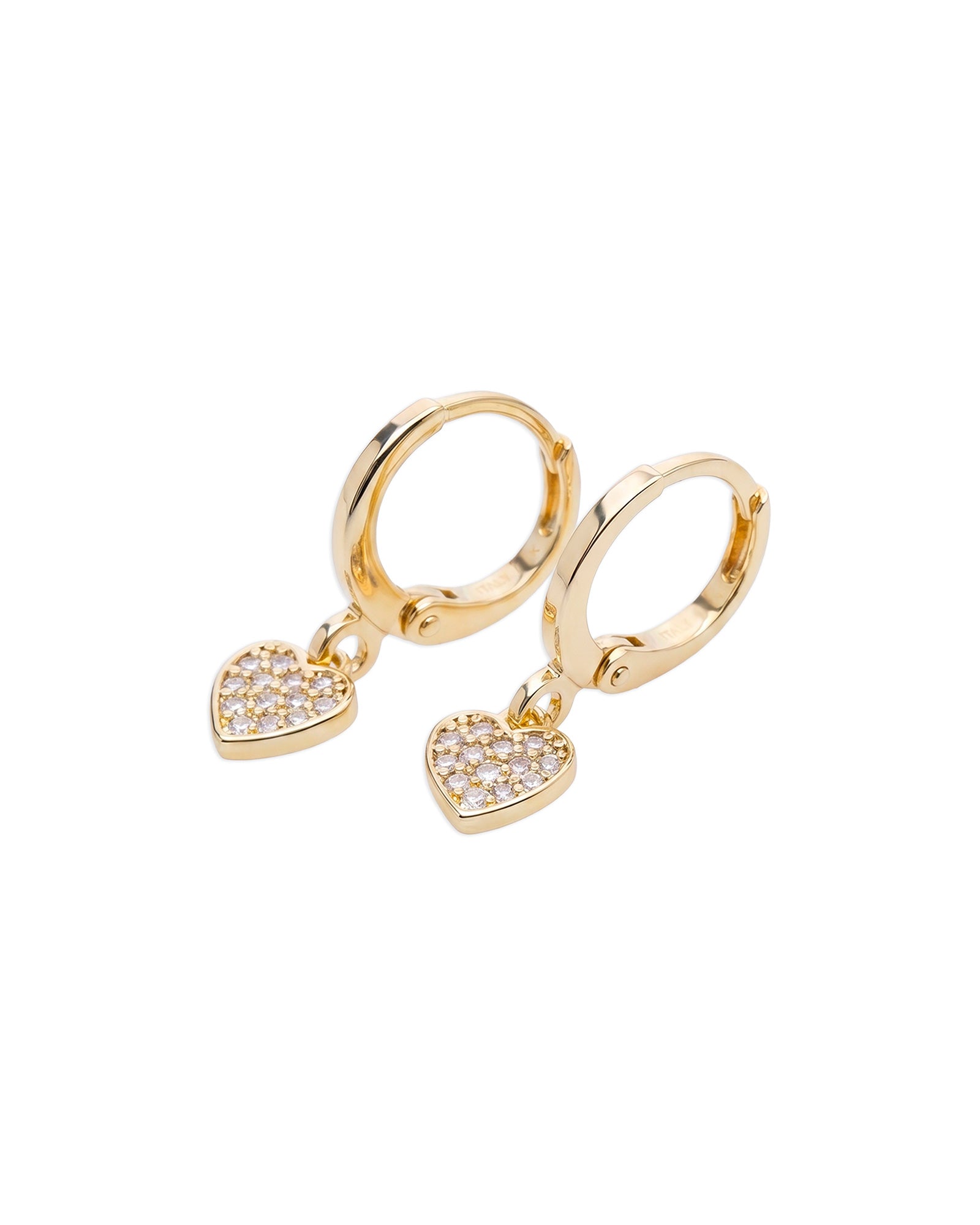 Zircon Hearted Hoops