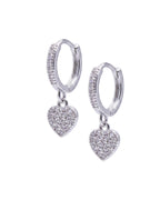 Heart Crystal Hoops