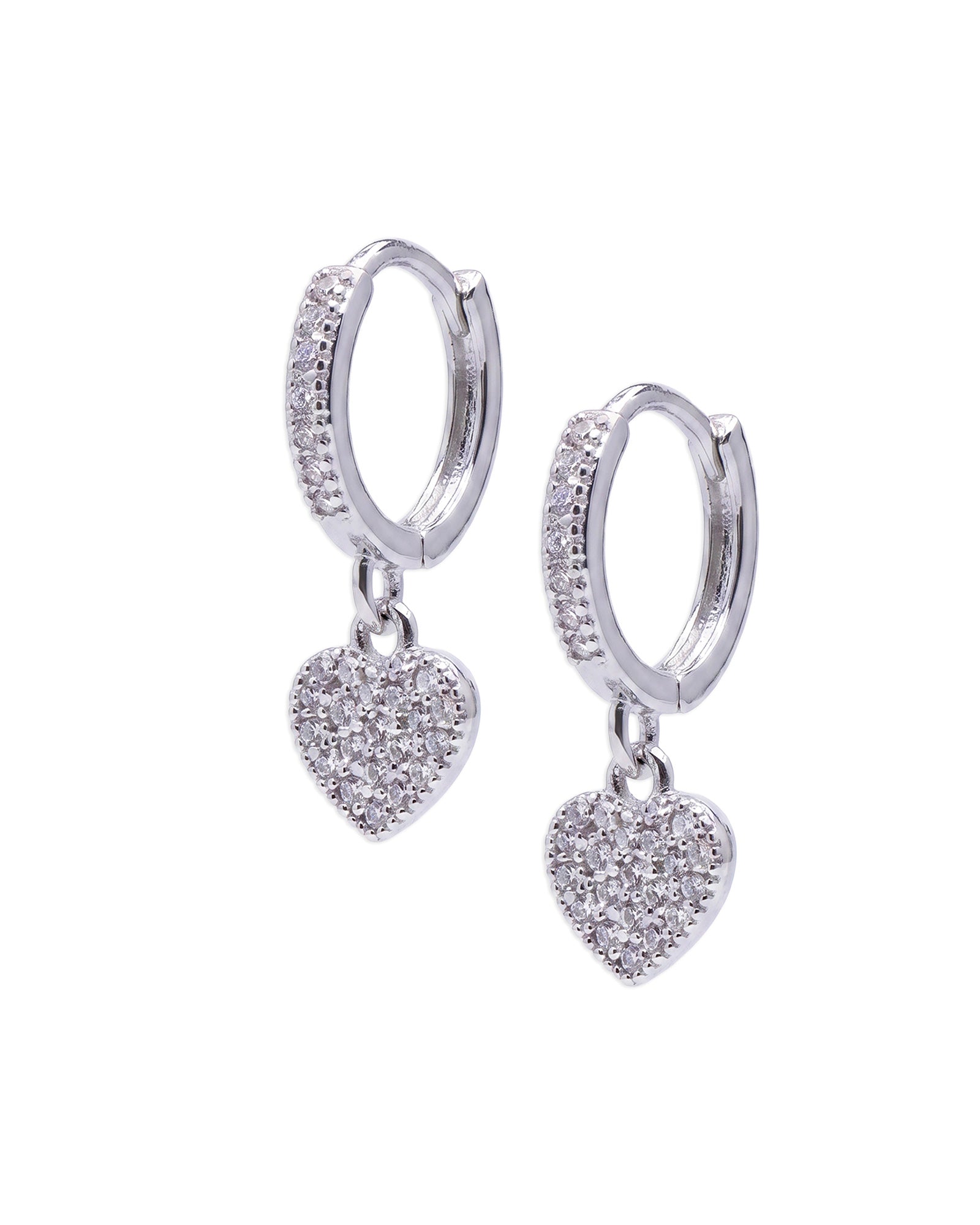 Heart Crystal Hoops