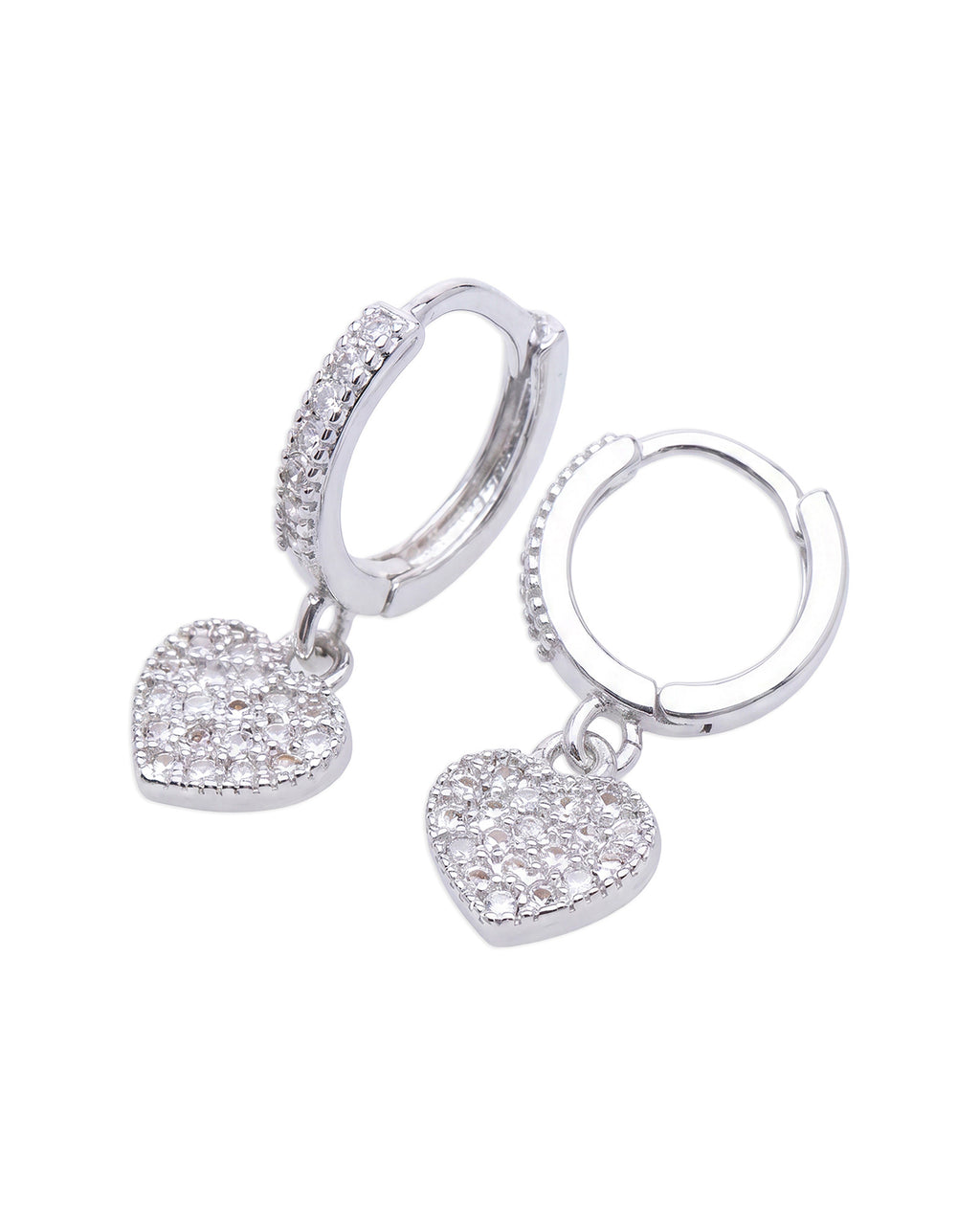 Heart Crystal Hoops
