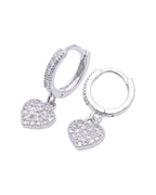Heart Crystal Hoops