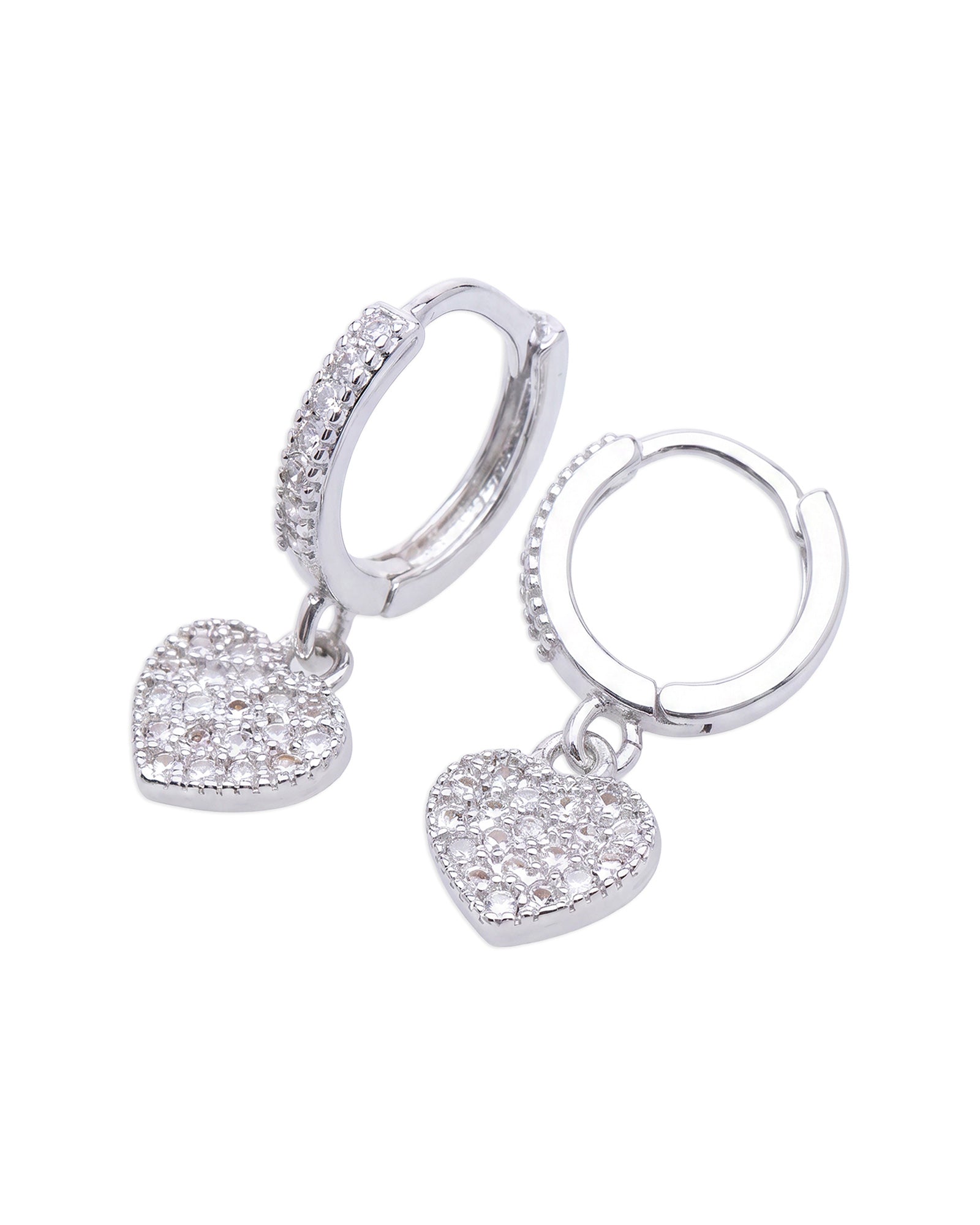 Heart Crystal Hoops