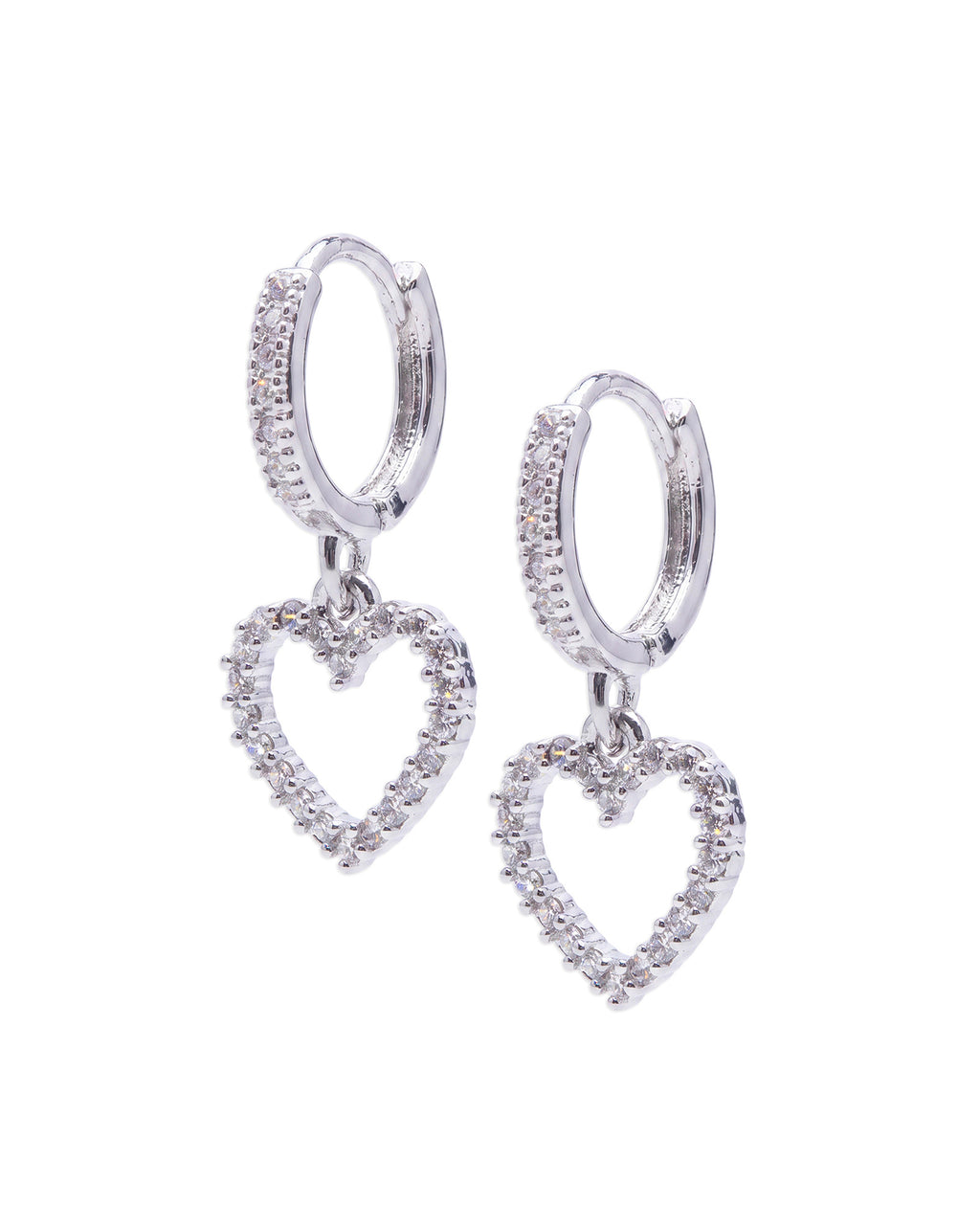 Heart Zircon Hoops