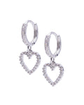 Heart Zircon Hoops