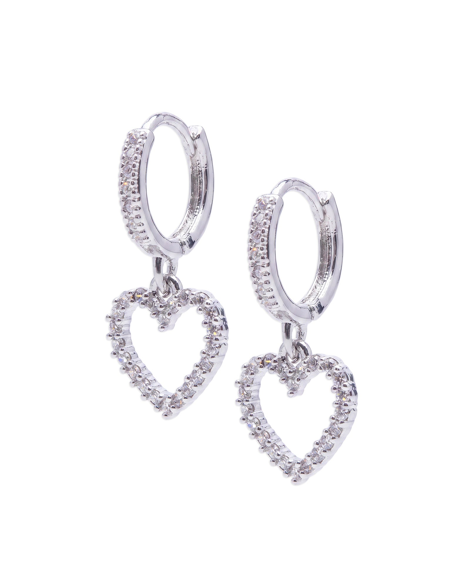 Heart Zircon Hoops