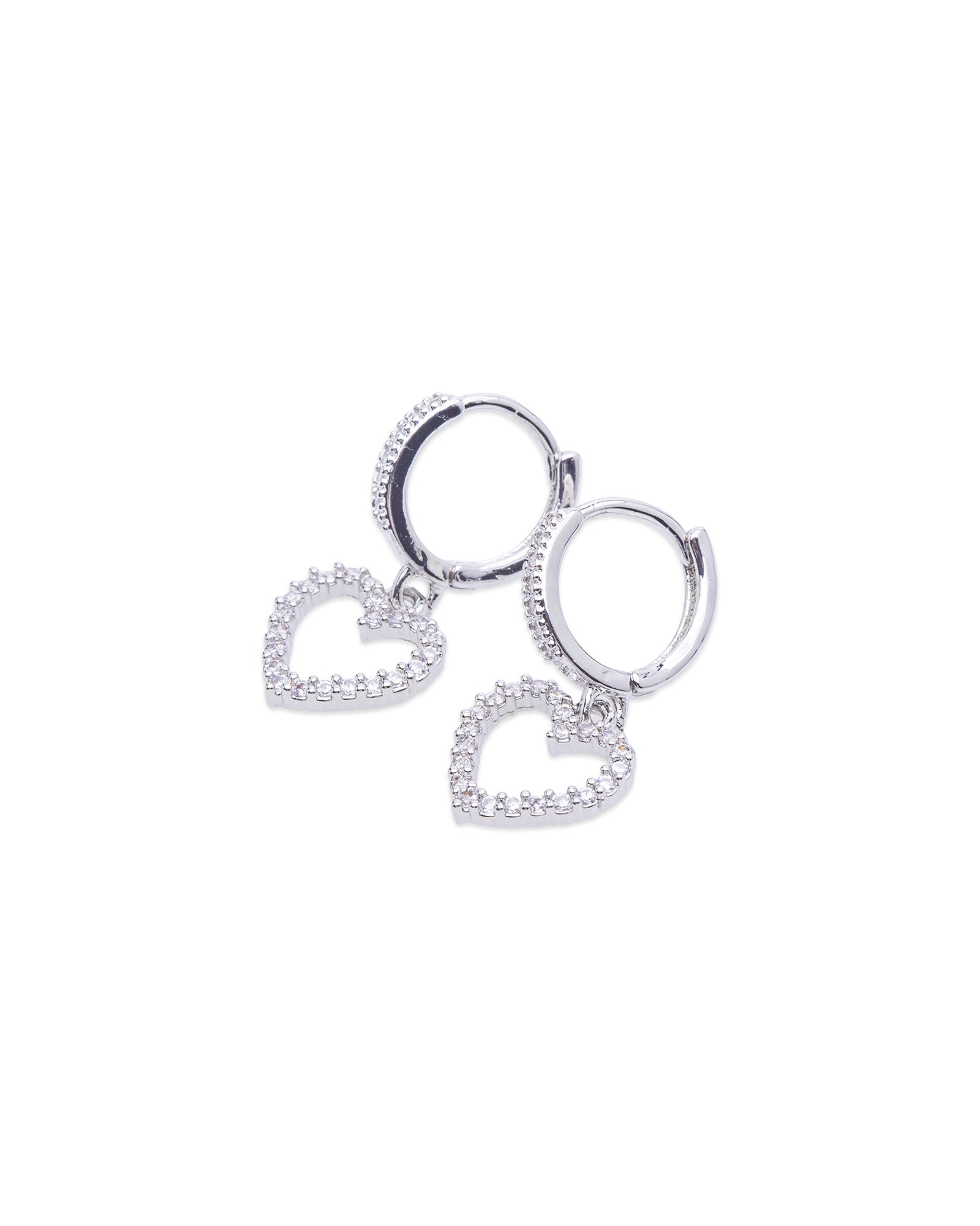 Heart Zircon Hoops