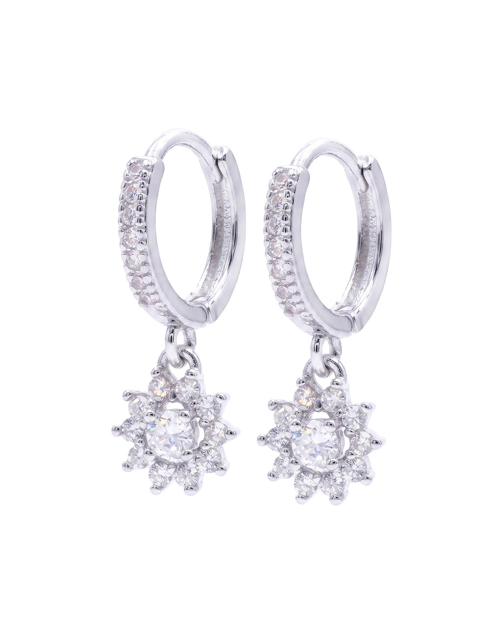 Silver Stardust Hoops