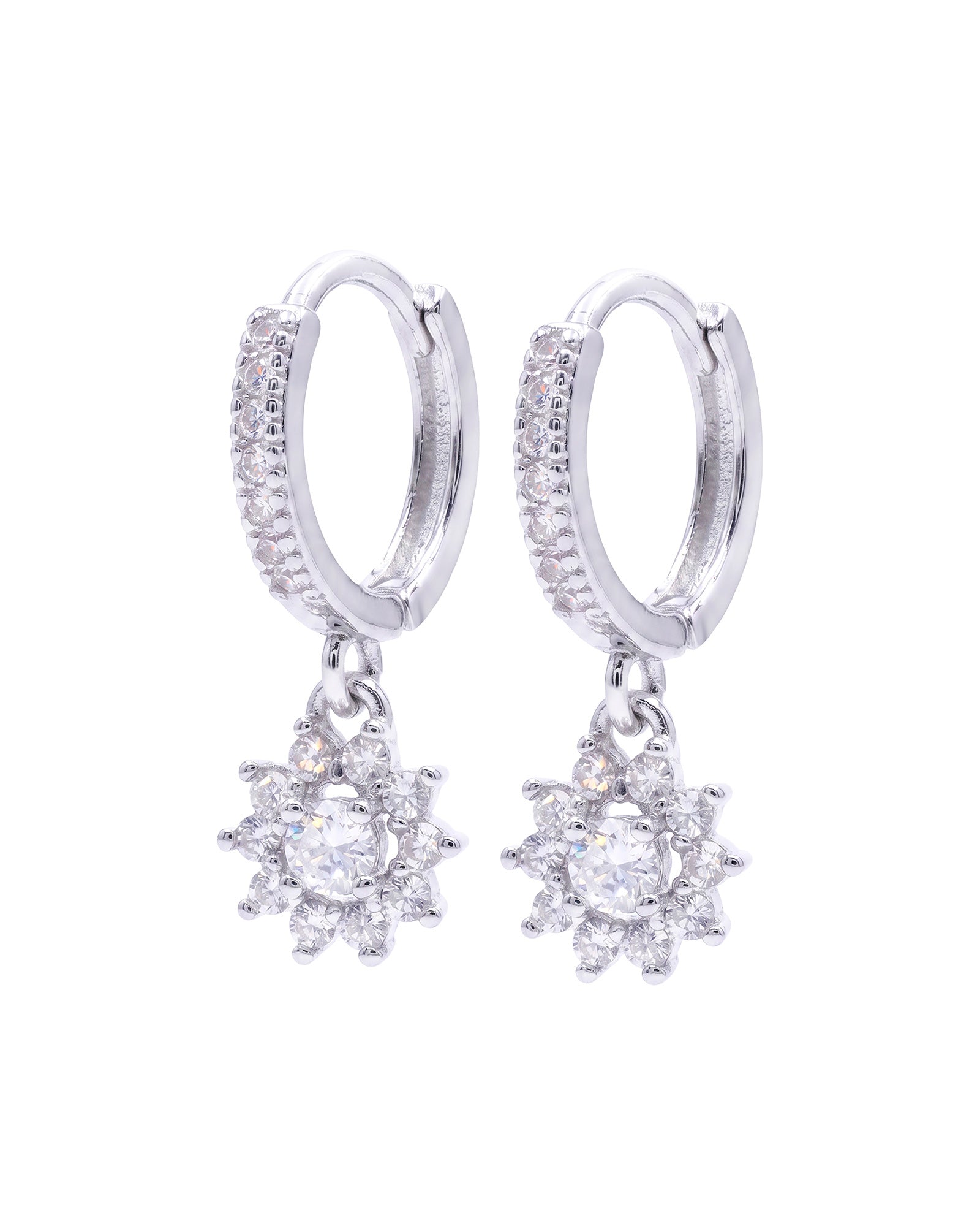 Silver Stardust Hoops