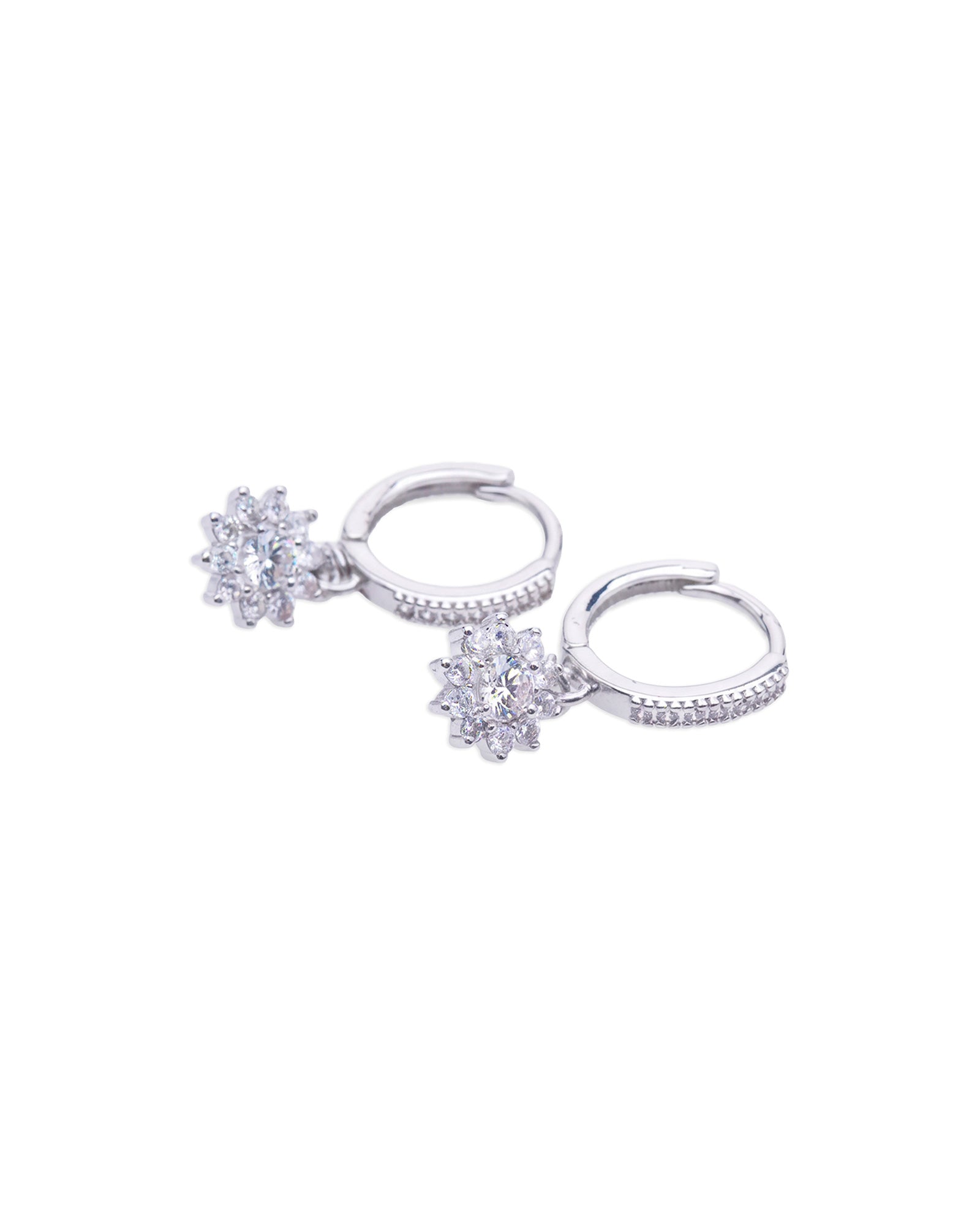 Silver Stardust Hoops