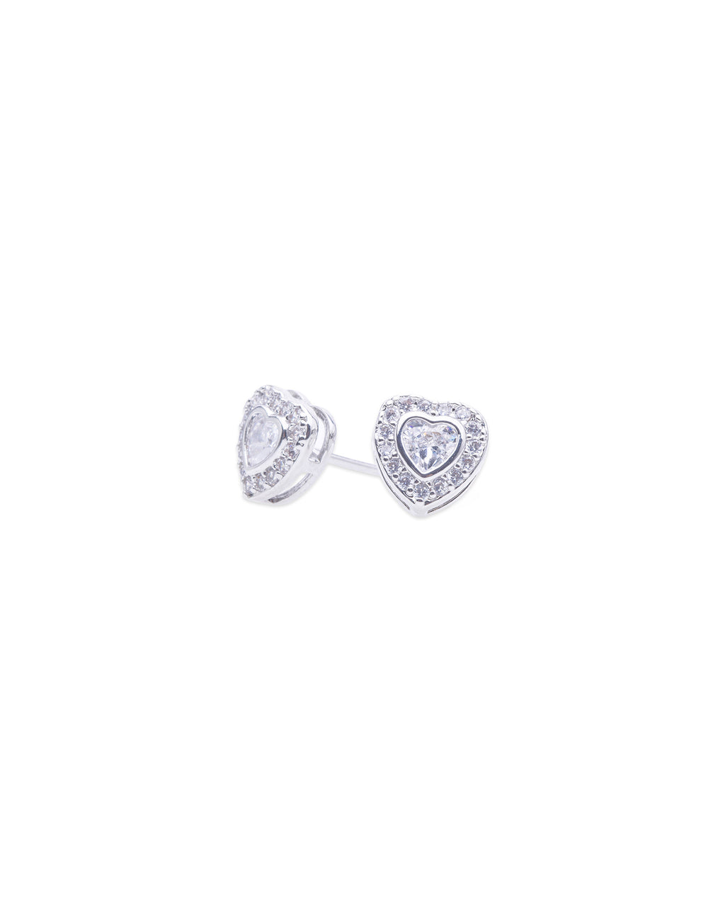 Silver Hearted Studs