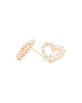 Hearted Golden Baguette Studs